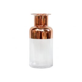 Decorative Glass Vase with Gold Trim (S)