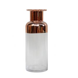 Decorative Glass Vase with Gold Trim (L)