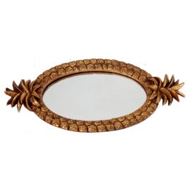 Golden Pineapple Mirror Tray