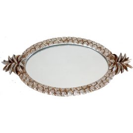 Silver Pineapple Mirror Tray