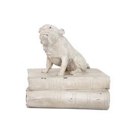 White Bulldog on book