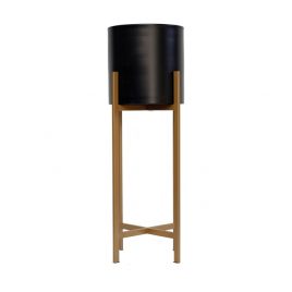 Black Metal Planter with Base