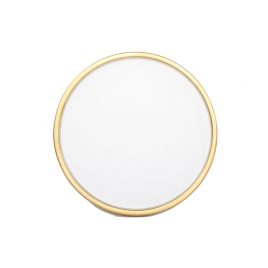 Round White Tray with Golden Trim
