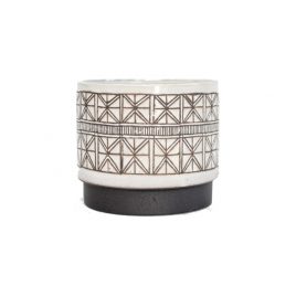 Black & White Geometric Ceramic Vase (S)