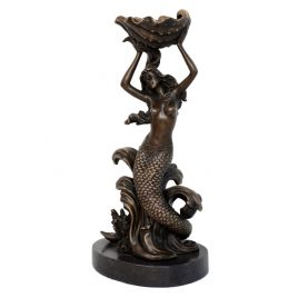 Antique Brass Mermaid with Base
