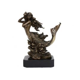 Antique Brass Mermaid with Base