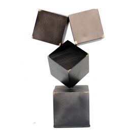 Metal Black Cube Sculpture