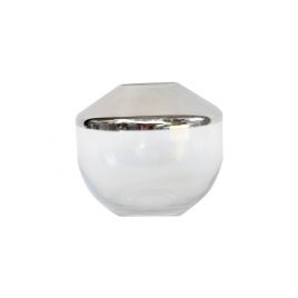 Decorative Glass Vase with Silver Trim (L)