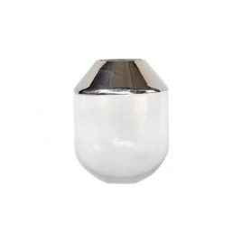 Decorative Glass Vase with Silver Trim (M)
