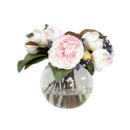 White Flower Arrangement with Vase