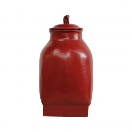 Red Lacquerware urn with lid