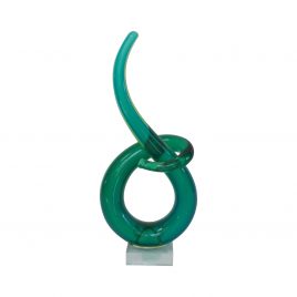 Handblown Glass Sculpture (Dark Green)