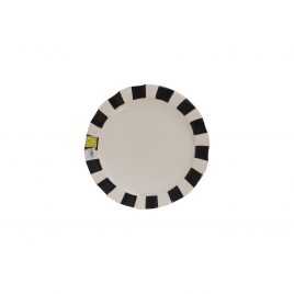 Ceramic Plate with Stripe Trim