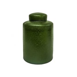 Kelly Green Ceramic Ginger Jar with Lid (S)