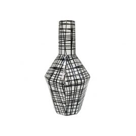 Black Grid Vein Ceramic Vase (M)