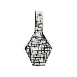 Black Grid Vein Ceramic Vase (L)