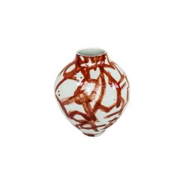 Red Brush Work Ceramic Vase (S)