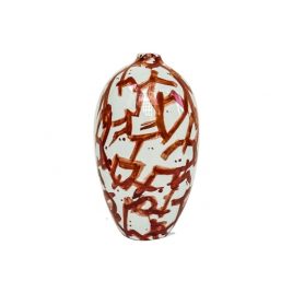 Red Brush Work Ceramic Vase (L)
