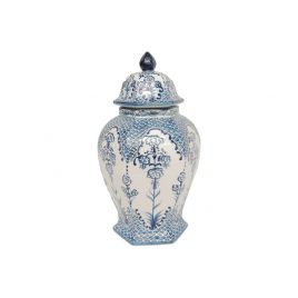 Blue & White Urn with Lid (S)