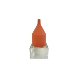 Matte Modern Ceramic Vase with Crystal Base (Lotus Pink)