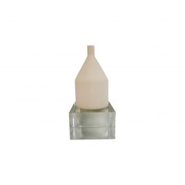 Matte Modern Ceramic Vase with Crystal Base (Cream)
