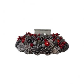 Frosted Red Berry Christmas Wreath (S)