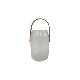 Clear Glass Vase with Handle