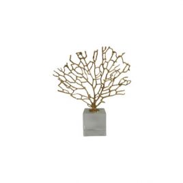 Golden Coral on Crystal Base