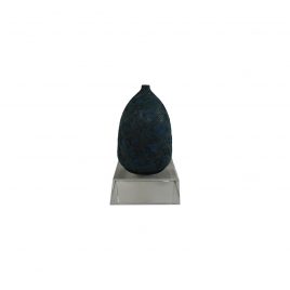 Blue Ceramic Vase with Crystal Base