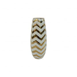 Gold Zigzag pattern Ceramic Vase