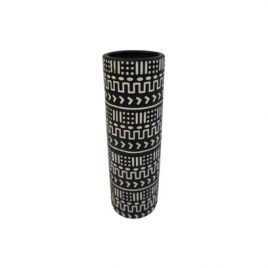 Black & White Pattern Ceramic Vase