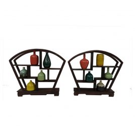 Miniature Ceramic Vase on Trapezoid Shelf