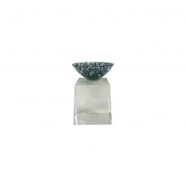 Blue Ceramic Bowl on Crystal Base