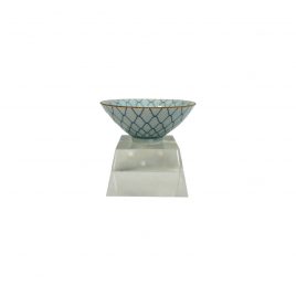 Blue Ceramic Bowl on Crystal Base
