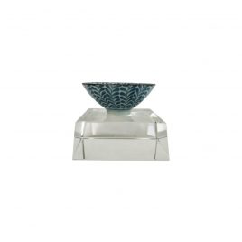 Blue Ceramic Bowl on Crystal Base