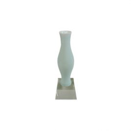 Light Blue Ceramic Vase with Crystal Base