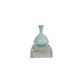Light Blue Ceramic Vase with Crystal Base