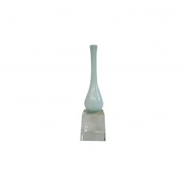 Light Blue Ceramic Vase with Crystal Base