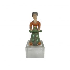 Ceramic Chinese Lady Doll with Crystal Base