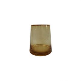 Yellow Glass with Golden Trim Vase