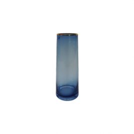 Blue Glass with Golden Trim Vase