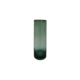 Mint Glass with Golden Trim Vase