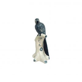 Blue & White Ceramic Parrot