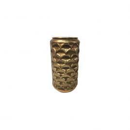 Metal Vintage Gold Distressed Vase (S)