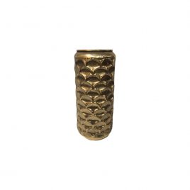 Metal Vintage Gold Distressed Vase (L)