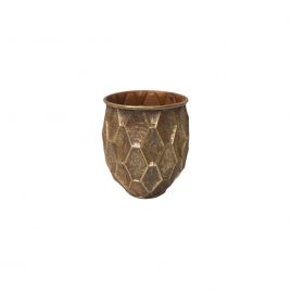 Metal Vintage Gold Distressed Vase (S)