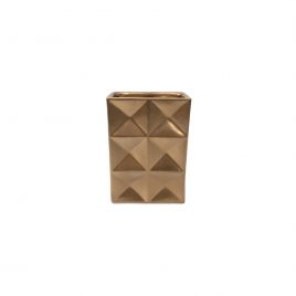 Geometric Gold Ceramic Vase