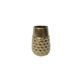 Geometric Gold Ceramic Vase