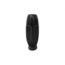 Black Nordic Face Ceramic Vase