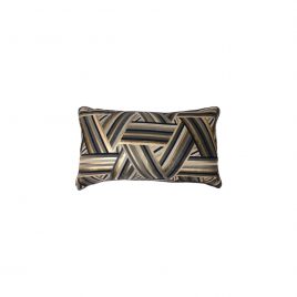 Geometric Black & Gold Lumbar Cushion